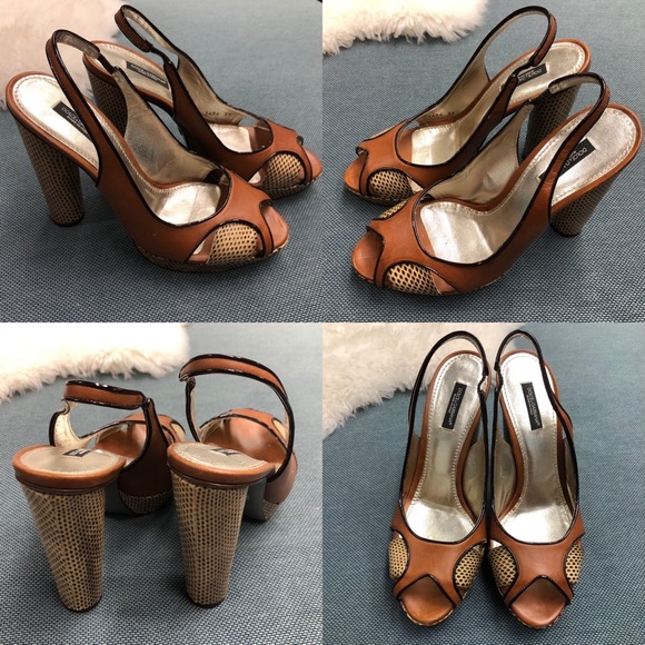 NIB D&G Snakeskin Platform Slingback Heels Sz 39 - Picture 10 of 13